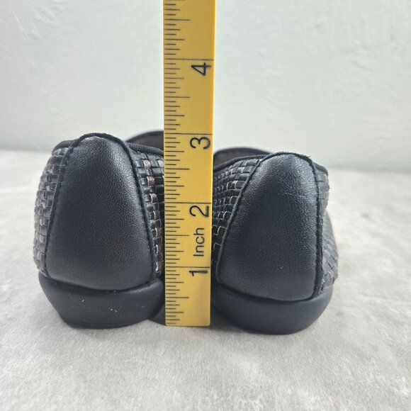 Aerosoles Preppy Loafer Black Silver Woven Slip On Comfort Flat Shoes Size 5.5 - Picture 4 of 11